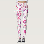 Leggings Colourful Flowers pattern Design (Devant)