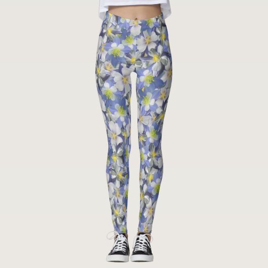 Leggings Columbines Motif sans couture (Devant)