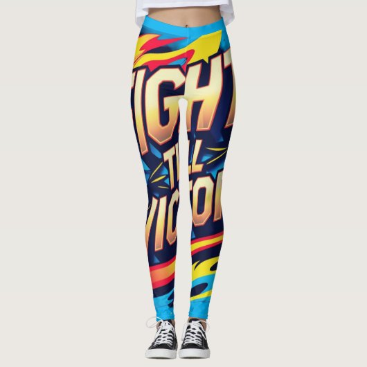 Leggings Combattre jusqu'à la victoire - Force et persévéra (Devant)