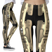 Leggings Combinaison spatiale Android métallique Alien Robo