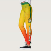 Leggings COMBO Grunge et VERT avec nom DUAL DEUX TONS (Gauche)