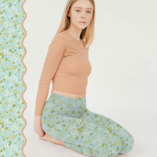 Leggings Comfy Yoga acqua fleurs