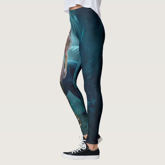 Leggings Compagnons sauvages : Dame avec sa Panthère noire (Gauche)