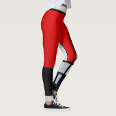 Leggings Composition avec grand plan rouge (Droite)