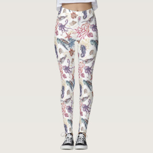 Leggings Composition de aquarelle sous-marine Série Design