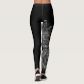 Leggings Composition des fleurs noires (Dos)
