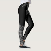 Leggings Composition des fleurs noires (Droite)