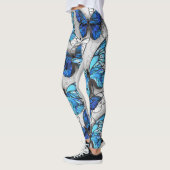 Leggings Composition des White and Blue Butterflies (Gauche)