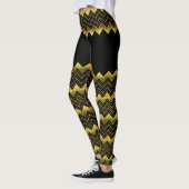 Leggings Composition fausse Parties scintillant Chevron Bla (Gauche)