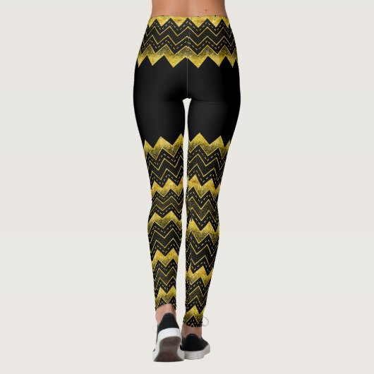 Leggings Composition fausse Parties scintillant Chevron Bla (Dos)