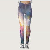 Leggings Composition florale pastel abstraite lumineuse (Devant)