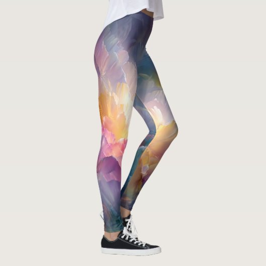 Leggings Composition florale pastel abstraite lumineuse (Droite)