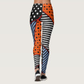 Leggings Composition géométrique Abstraite : Bleu orange (Dos)