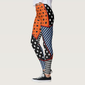 Leggings Composition géométrique Abstraite : Bleu orange (Gauche)