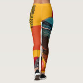 Leggings Composition géométrique colorée abstraite (Dos)