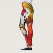 Leggings Composition géométrique colorée abstraite (Gauche)