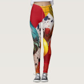 Leggings Composition géométrique colorée abstraite (Devant)
