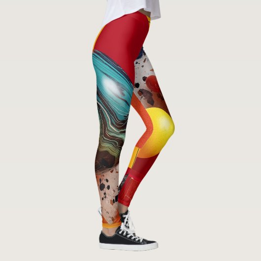 Leggings Composition géométrique colorée abstraite (Droite)