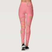 Leggings Concepteur à fleurs de corail (Dos)