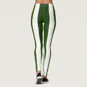 Leggings Concepteur à rayures verticales ~ Vert ~ Blanc ~ (Dos)