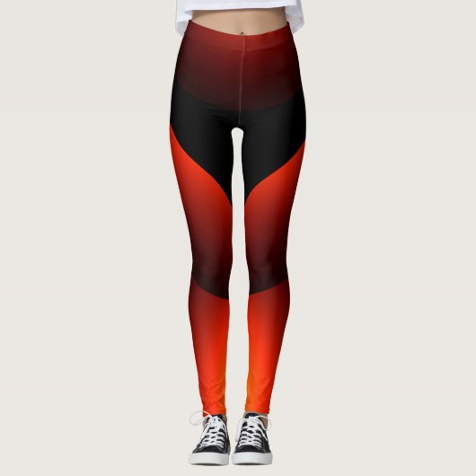 Leggings Concepteur chic de contemporain de noir de rouille (Devant)
