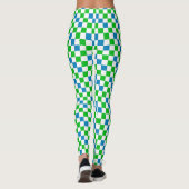 Leggings Conception à carreaux bleu blanc vert (Dos)