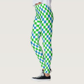 Leggings Conception à carreaux bleu blanc vert (Gauche)