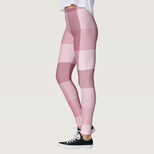 Leggings Conception à carreaux et à vichy rose (Gauche)