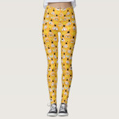 Leggings Conception à la mode jaune d'Emoji d'amusement (Devant)