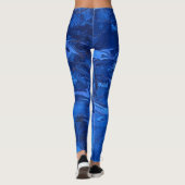 Leggings Conception abstraite, bleu océanique profond (Dos)