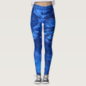 Leggings Conception abstraite, bleu océanique profond (Devant)