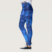 Leggings Conception abstraite, bleu océanique profond (Gauche)