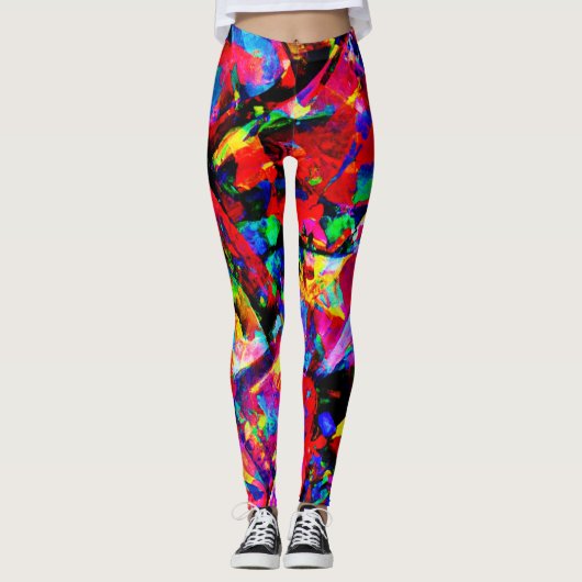 Leggings Conception abstraite colorée (Devant)
