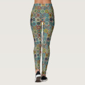 Leggings Conception abstraite colorée de motif de tuile (Dos)