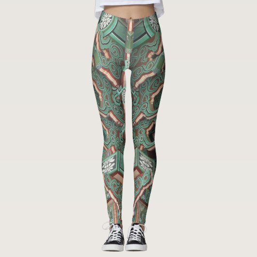 Leggings Conception abstraite créée par l'art coréen classi (Devant)