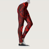 Leggings Conception abstraite d'arc-en-ciel de rouge (Droite)