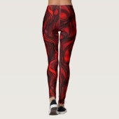 Leggings Conception abstraite d'arc-en-ciel de rouge (Dos)
