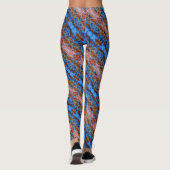 Leggings Conception abstraite de bandes spirales bleues et (Dos)