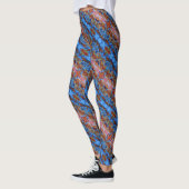 Leggings Conception abstraite de bandes spirales bleues et (Gauche)