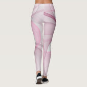 Leggings Conception Abstraite de fractal rose pâle moderne (Dos)