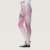 Leggings Conception Abstraite de fractal rose pâle moderne (Gauche)