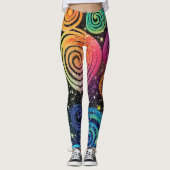 Leggings Conception Abstraite de l’arc-en-ciel Cosmique pou (Devant)