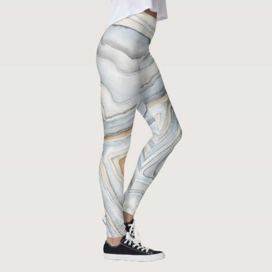 Leggings Conception abstraite en marbre gris (Droite)