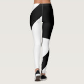 Leggings Conception abstraite en noir et blanc (Dos)