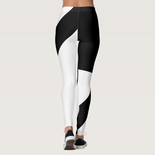 Leggings Conception abstraite en noir et blanc (Dos)