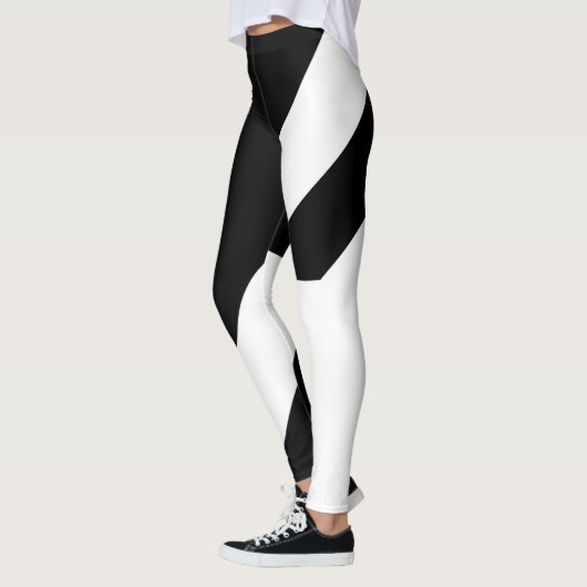 Leggings Conception abstraite en noir et blanc (Gauche)