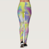 Leggings Conception abstraite en violet jaune bleu (Dos)