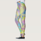 Leggings Conception abstraite en violet jaune bleu (Gauche)