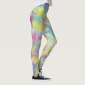 Leggings Conception abstraite en violet jaune bleu (Droite)