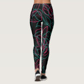 Leggings Conception Abstraite Floral Line Art Motif (Dos)